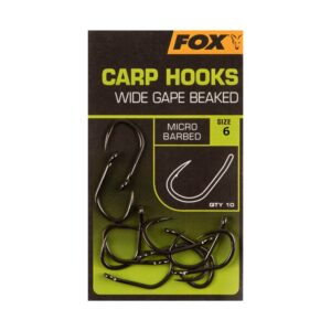 Fox Carp Hooks Wide Gape Beaked 6